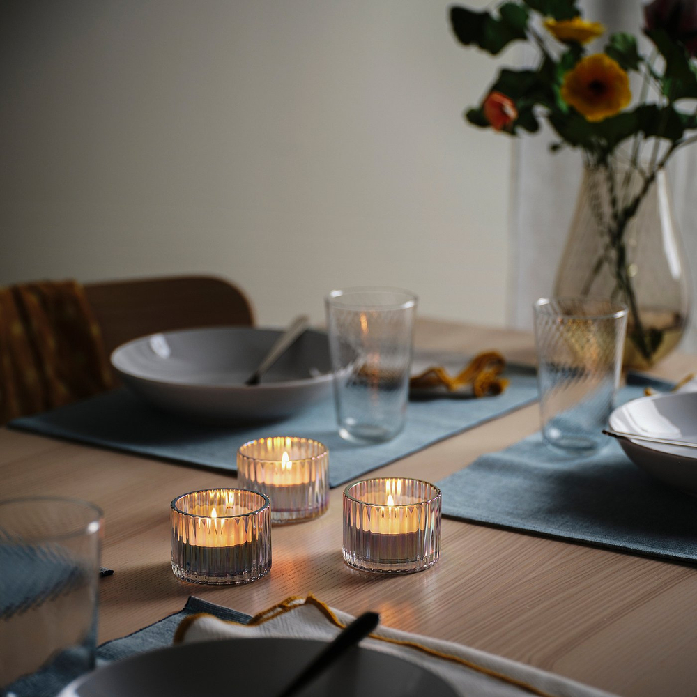 IKEA GLIMMA (ИКЕА ГЛИММА) — Свеча без ароматизатора/металл. свеча., фото 3