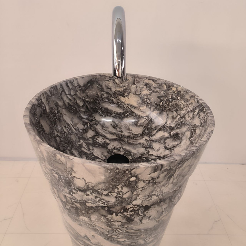 Раковина напольная из мрамора Pedestal Doreng Spiral MN-04200 (45*45*90 см)