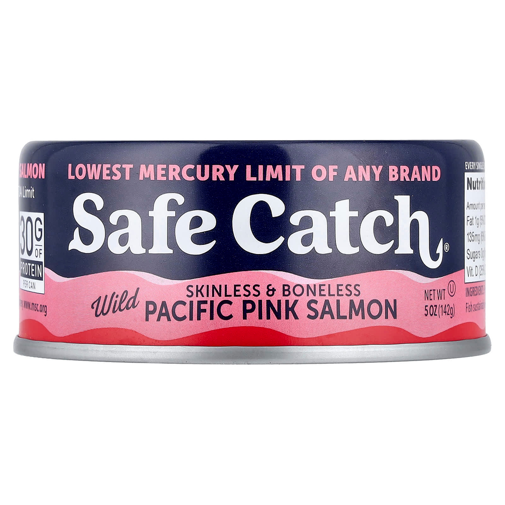Safe Catch, дикий тихоокеанский розовый лосось, без кожи и костей, 142 г (5 унций)