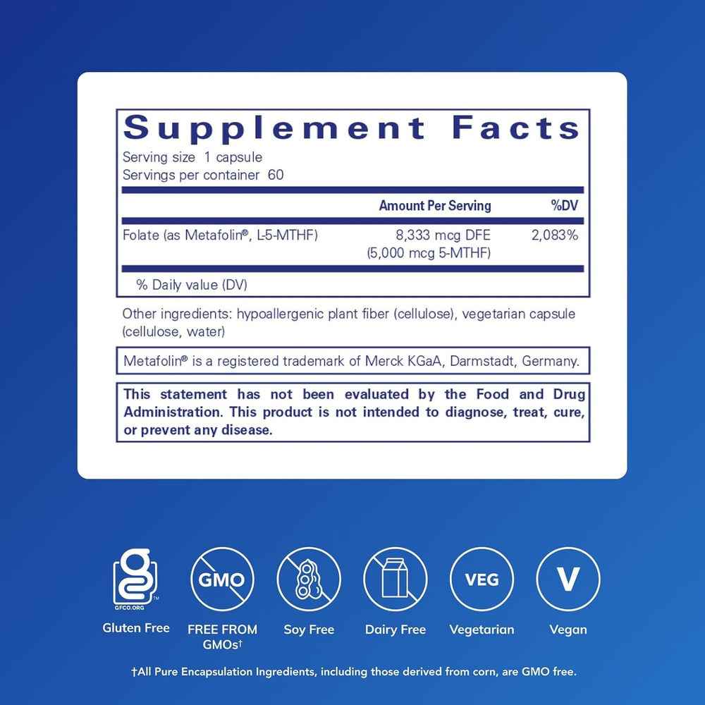 Pure Encapsulations - Folate 5000 60 capsules