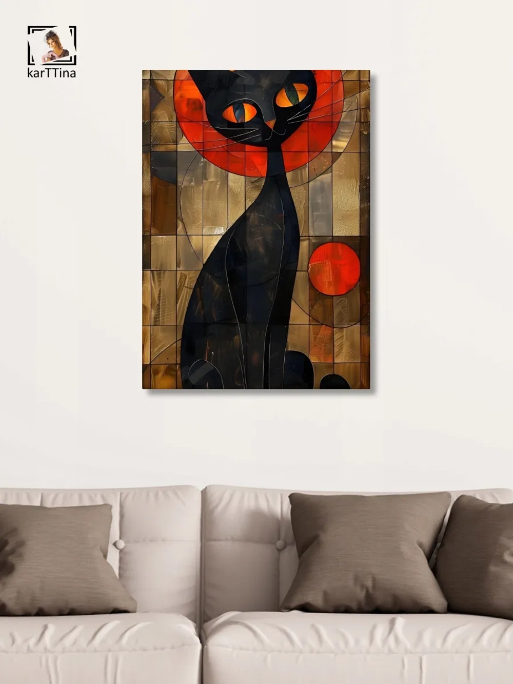 Картина Кот на закате модульная 50x70см 1шт.