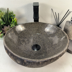 Раковина из речного камня RS-65268 42x38x15 из натурального камня