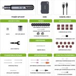 Гравер аккумуляторный Greenworks GPT-8VRT, 8V, Арт.3200707, с принадлежностями 52 шт