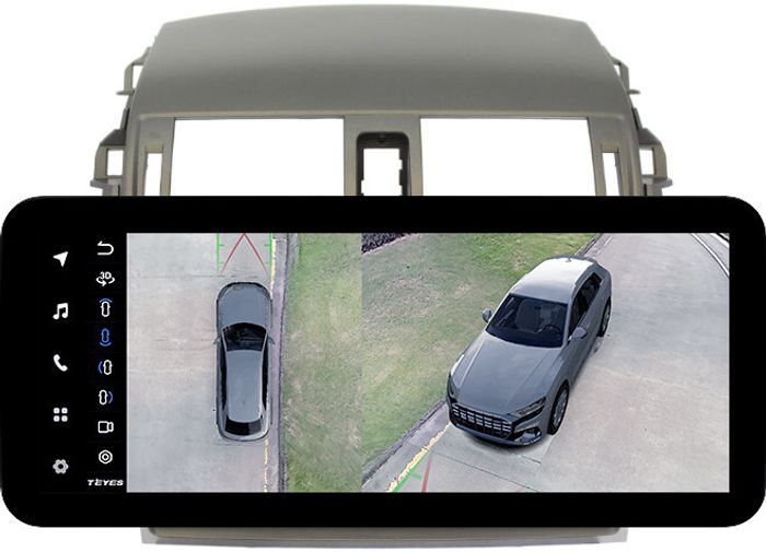 Магнитола для Toyota Corolla 150 2006-2013 (рамка тип 2) - Teyes LUX ONE 360 монитор 12.3" 2K QLED на Android 10, Быстрая, CarPlay, 4G SIM-слот, 4 камеры в комплекте