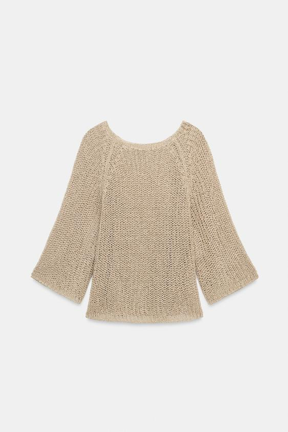ZARA АЖУРНЫЙ СВИТЕР, ПЕСОЧНЫЙ