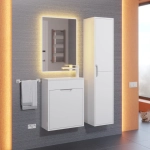 Тумба с раковиной для ванной Uperwood Modul 50 см, подвесная, матовая, белая