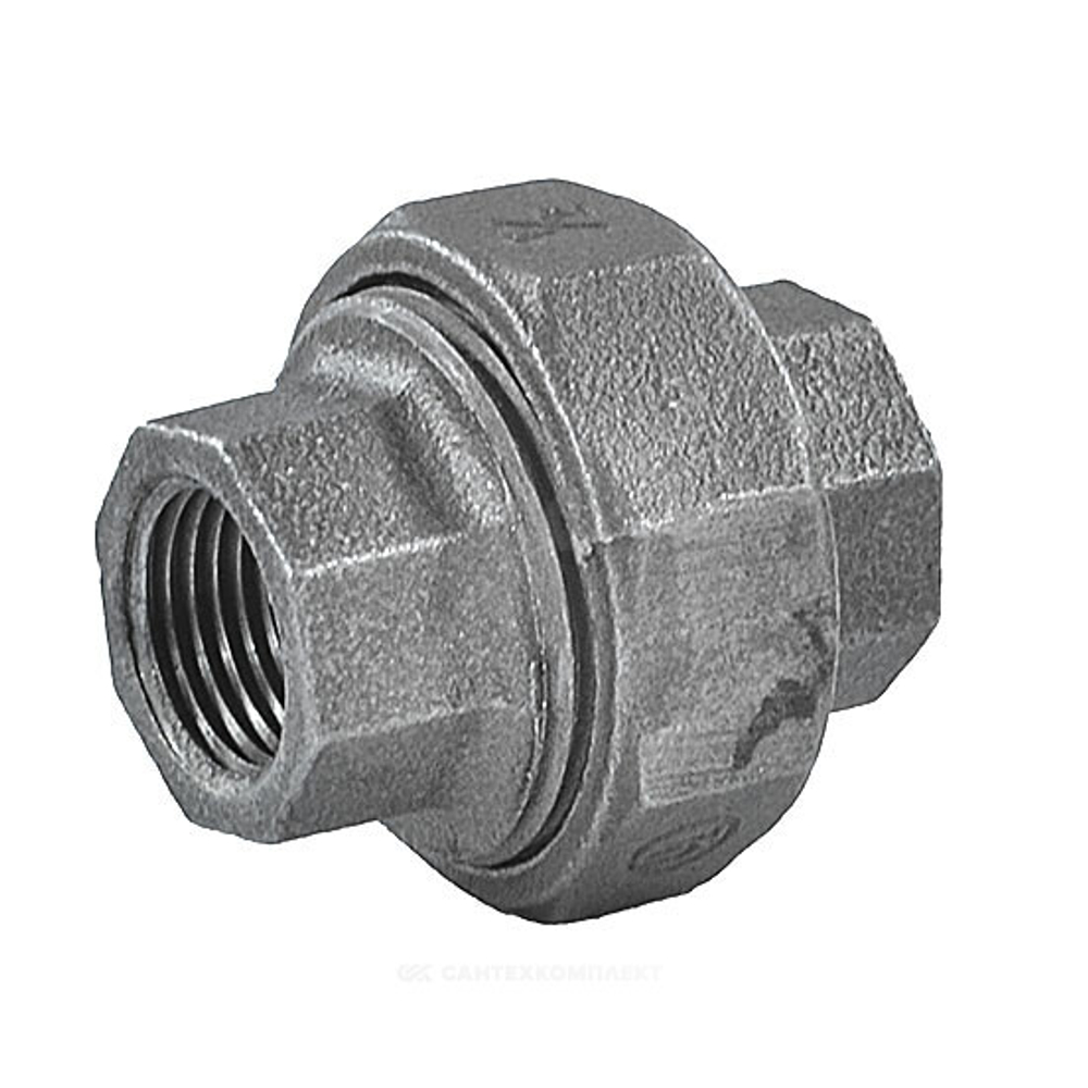 Соединитель прямой американка чугун Ду 20 (3/4") ВР/ВР Fittex PLUS