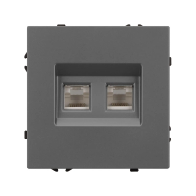 Механизм сдвоенной компьютерной розетки SCT-NOBE-MPC2-SFPL-GR (RJ-45, CAT6) (Arlight, -)