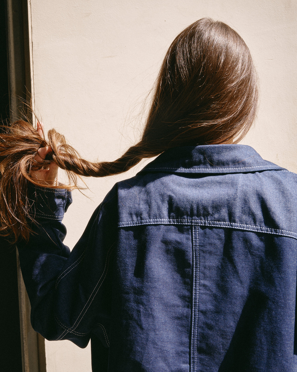 Zip-Up Shirt Jacket Denim Dark-Blue
