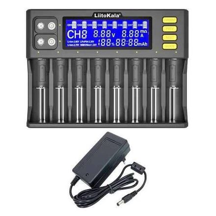 Зарядное устройство для 8 аккумуляторов/батареек LitoKala 12V/4A