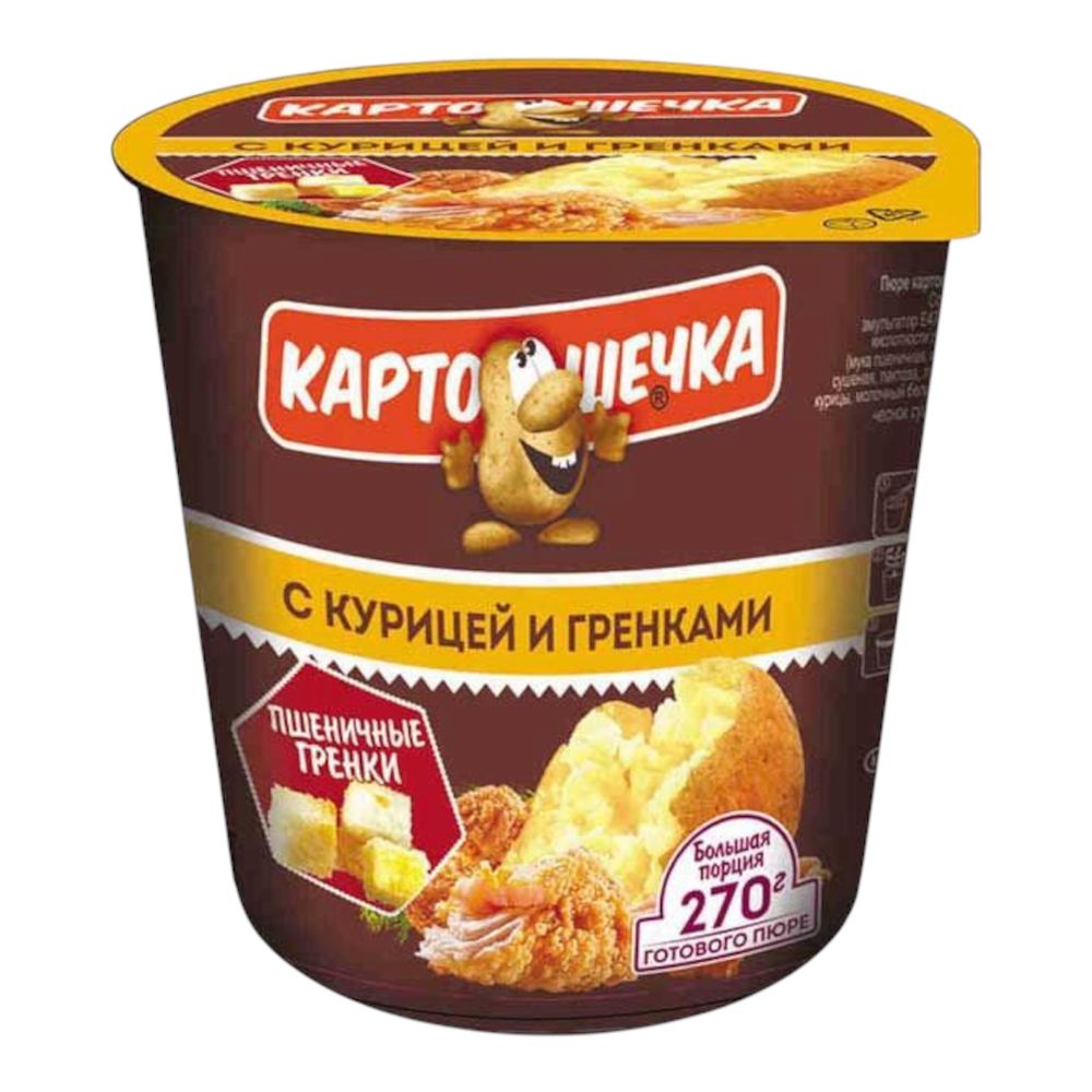 КАРТОШЕЧКА Пюре картоф. с курицей и гренками (т/с) 40г*12