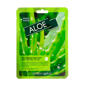 Маска для лица May Island Aloe Real Essence Mask Pack тканевая с алоэ вера 25 мл