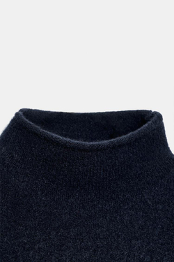 ZARA СВИТЕР ИЗ МЯГКОГО ТРИКОТАЖА С КОРОТКИМИ РУКАВАМИ, МОРСКОЙ СИНИЙ