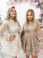 шикарное платье с гипюром цвета какао