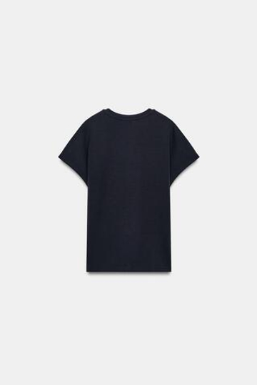 ZARA ФУТБОЛКА INTERLOCK С ЯПОНСКИМИ РУКАВАМИ, МОРСКОЙ СИНИЙ