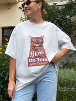 Футболка 9 lives серый меланж