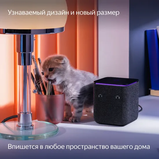 Умная колонка Яндекс Станция Миди с Алисой и Zigbee, черный
