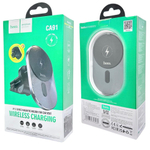 Держатель c беспроводной зарядкой в воздуховод Hoco CA91 (MagSafe) 15W магнитный черный