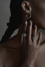 Кольцо двойное на фалангу — Caviar Jewellery, серый, фото 3