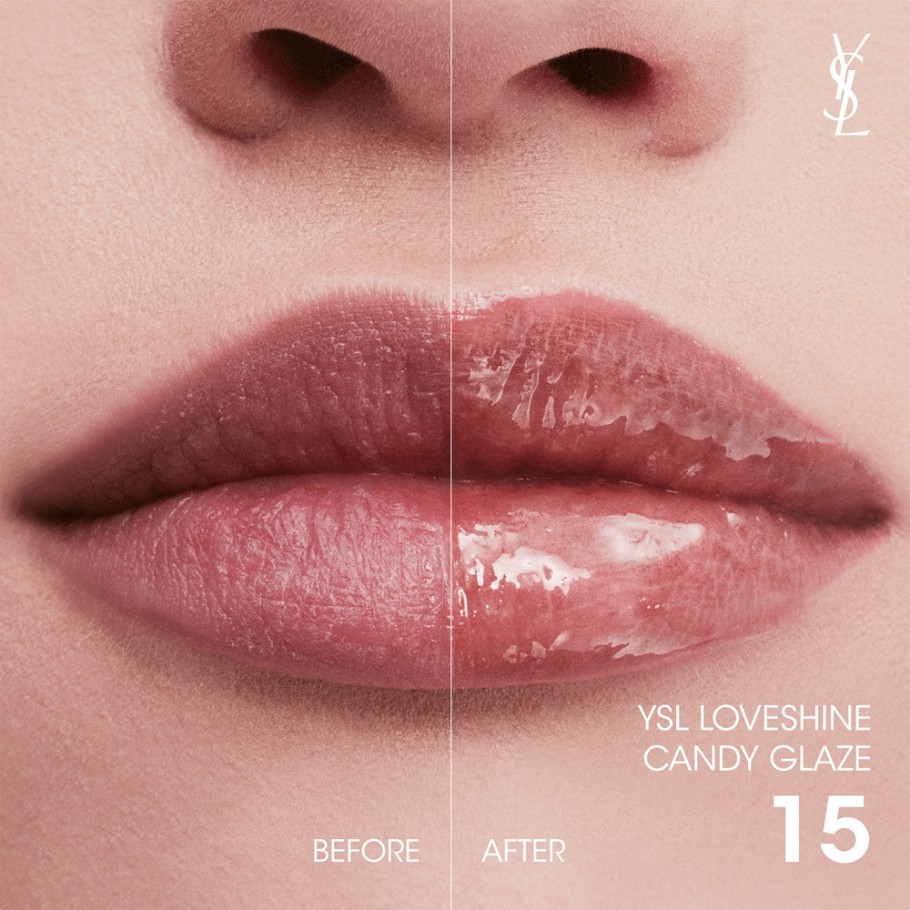 Yves Saint Laurent Loveshine Candy Glaze - Увлажняющий блеск для губ для женщин 15 Showcasting Nude, 3 g