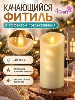 Свеча светодиодная 18х8 см, 1 шт