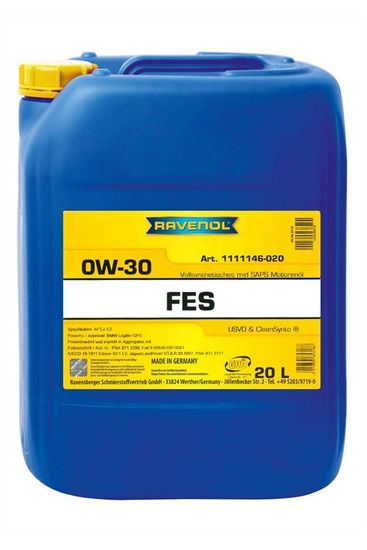FES 0W-30 RAVENOL Моторное масло 20 Литров