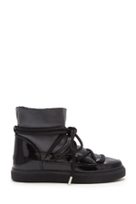 Высокие комбинированные кеды INUIKII Sneaker Gloss Black на меху