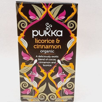 Чай травяной PUKKA "Licorice & cinnamon" с какао, корицей и лакрицей 20 пакетиков 40 г (из Финляндии)