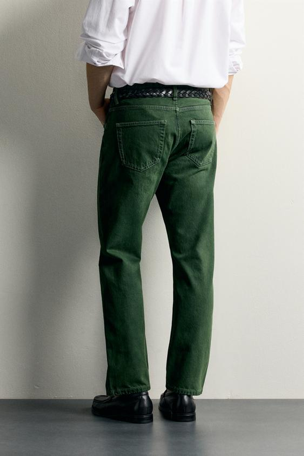 ZARA ДЖИНСЫ REGULAR FIT, ЗЕЛЕНЫЙ