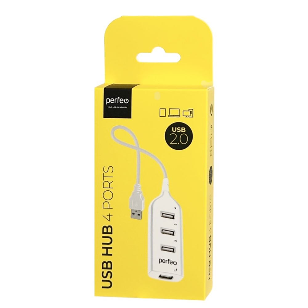 Perfeo USB-HUB 4 Port, (PF-H049 White) белый