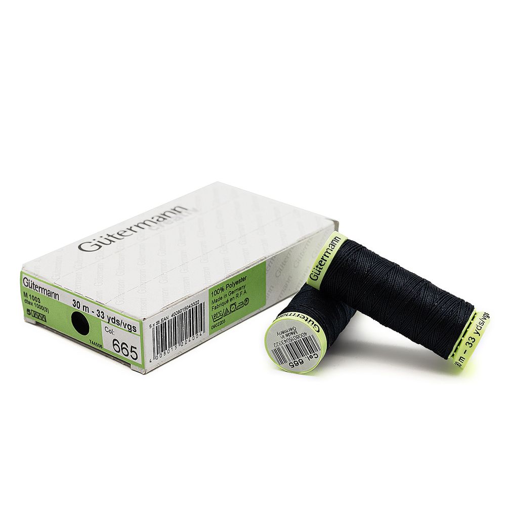 Нитки отделочные Gutermann Top Stitch 30 (30 метров), 5 кат. | 665 сине-черный