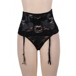 Кружевной пояс для чулок с на шнуровке Floral Lace (XL)