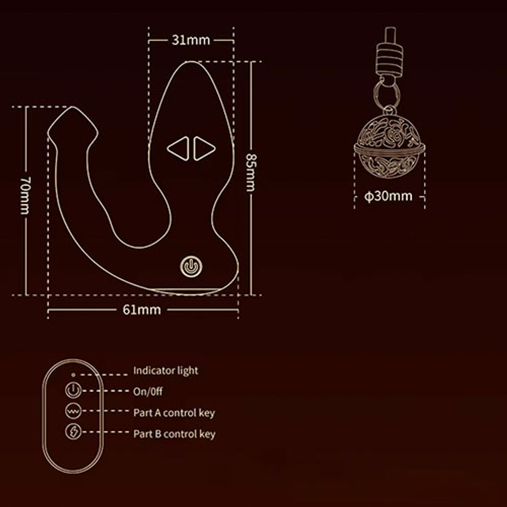 Анальная вибровтулка с электростимуляцией Lockink Weasel Estim & Vibration