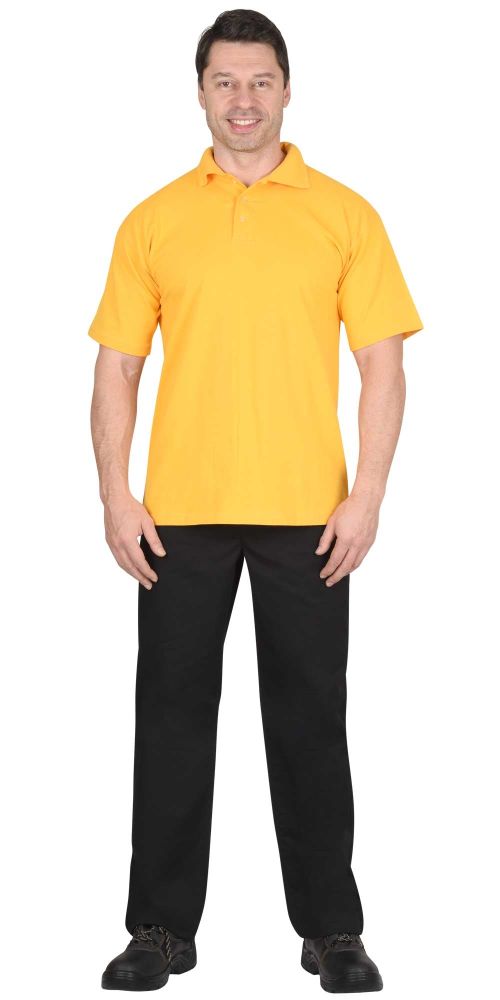 Рубашка-поло короткие рукава желтая, рукав с манжетом, пл. 180 г/кв.м. Рубашка-поло короткие рукава желтая, рукав с манжетом, пл. 180 г/кв.м.