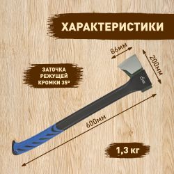 Топор GREEN APPLE GATK012-60 колун малый 60 см с пластиковым чехлом | GREEN APPLE
