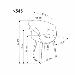 Стул HALMAR K545 бежевый/натуральный
