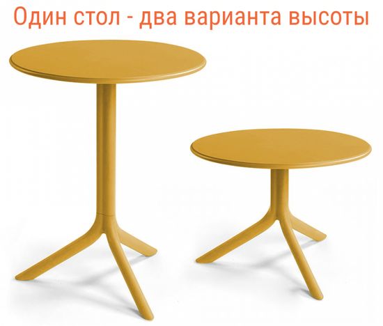 Стол пластиковый обеденный Spritz + Spritz Mini цвет горчичный