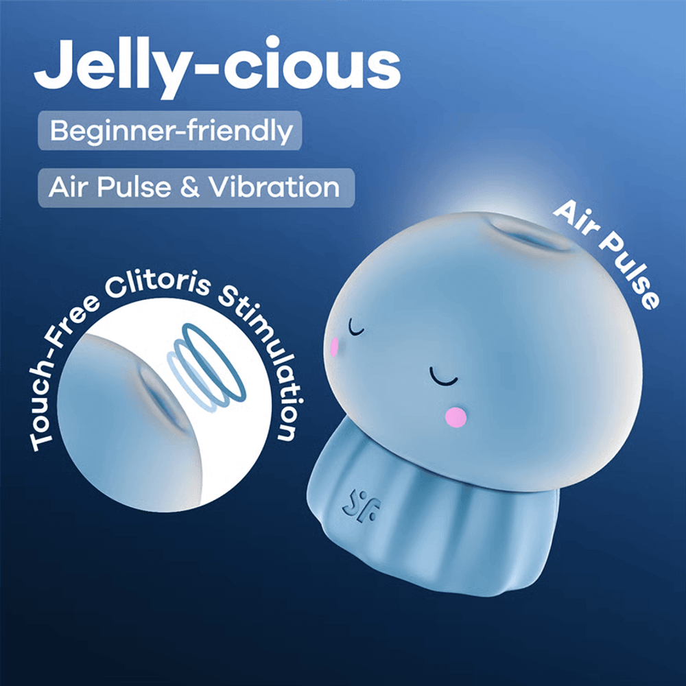 Вакуумный стимулятор клитора Satisfyer Jelly-cious, голубой