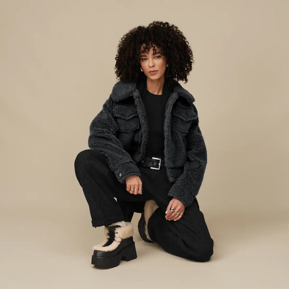 UGG Короткая куртка-тракер Frankie, темный антрацит