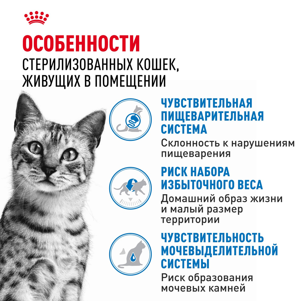 Royal Canin Indoor Sterilized Индор стерилайзд Корм влажный для стерилизованных кошек в возрасте от 1 года до 7 лет живущих в помещении паштет 85г