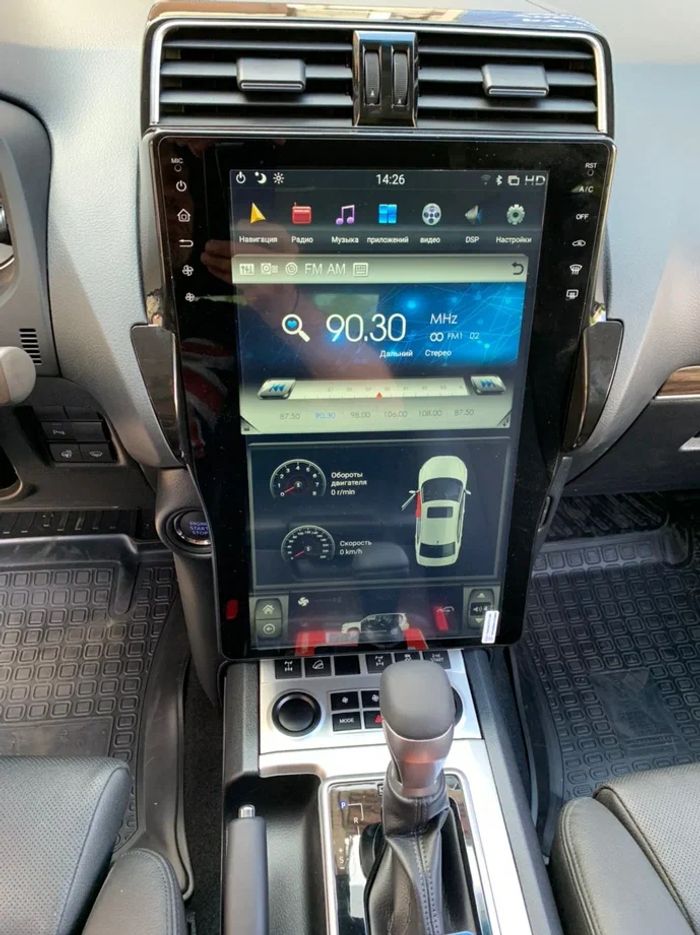 Магнитола для Toyota Land Cruiser Prado 150 2017-2023 - Kuberg GE вертикальный экран в стиле "Тесла" на Android 13, CarPlay, 4G SIM-слот
