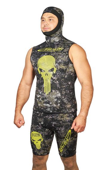 Майка Epsealon Skull Tactical Camo с шлемом без рукавов 2.5 мм