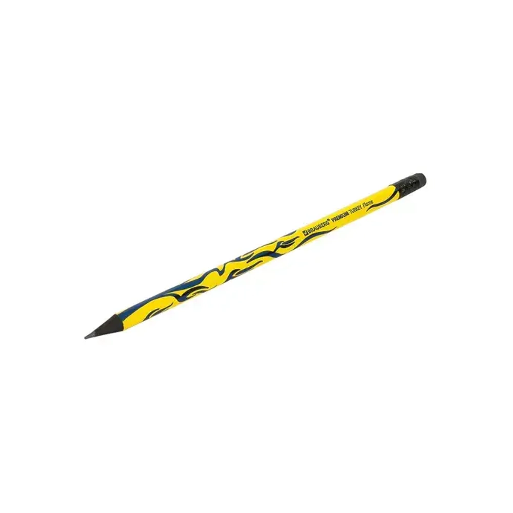Карандаш чернографитный BRAUBERG PREMIUM TURKEY Flame, ластик 181565