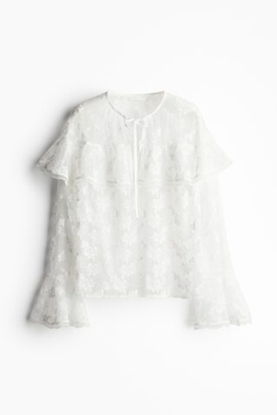 Кружевная блузка с воланами - H&M