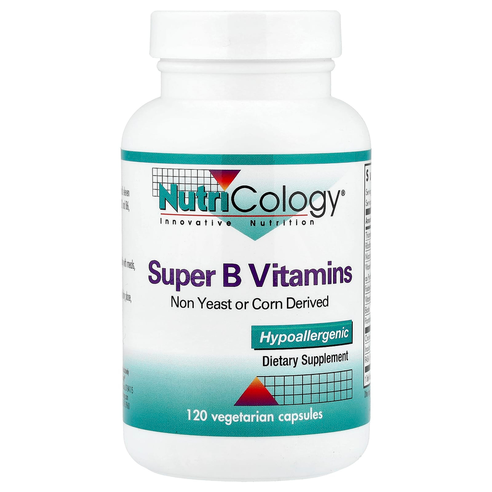 Nutricology, Супервитамины B, 120 вегетарианских капсул