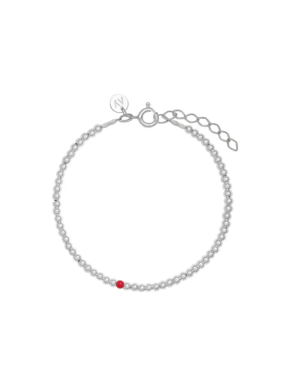 Браслет База мини с кораллом / Basic mini red