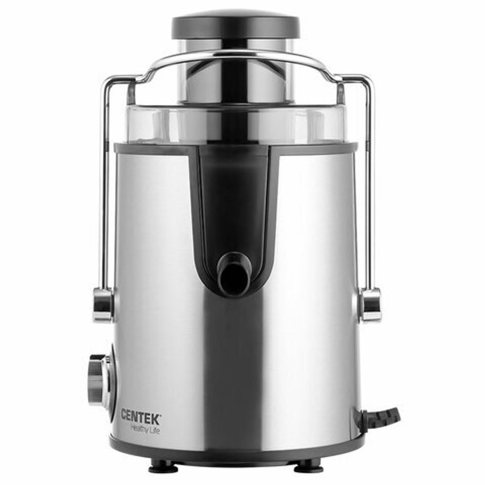 Соковыжималка CENTEK CT-1209, 600 Вт, стакан 0,5 л, емкость для жмыха 1,5 л, металл, сталь/черный