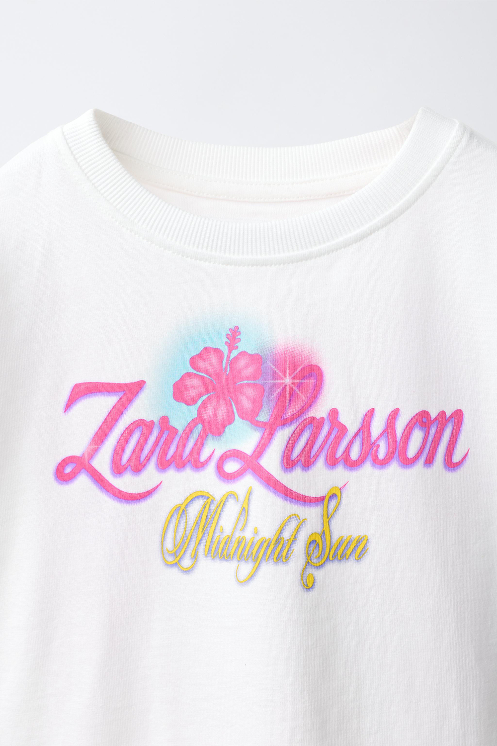 ZARA ФУТБОЛКА ZARA LARSSON ©, БЕЛЫЙ