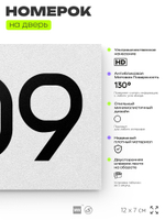 Номер на дверь 909, табличка на дверь для офиса, квартиры, кабинета, аудитории, склада, белая 120х70 мм, Айдентика Технолоджи