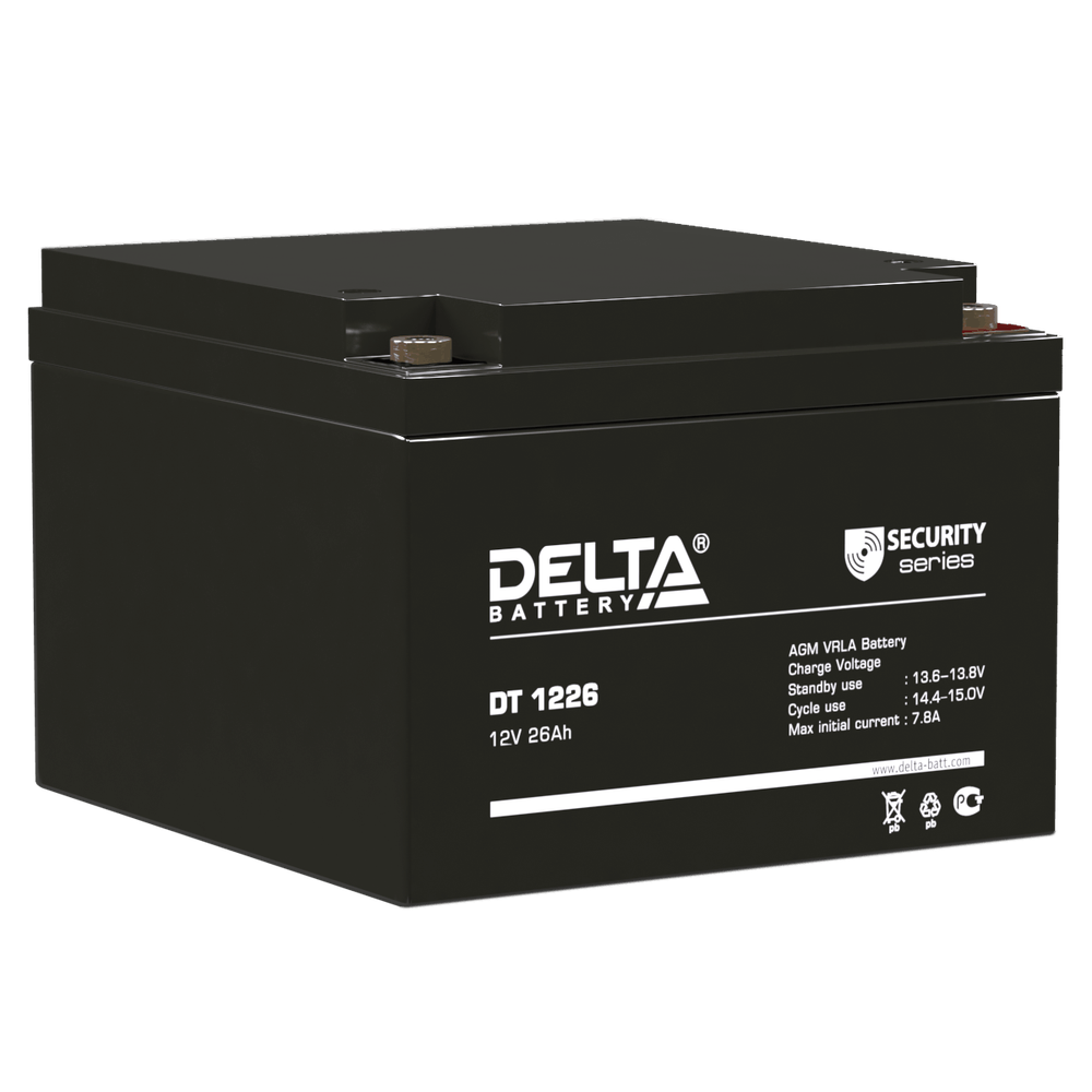 Аккумулятор DELTA DT 1226 - AGM ( 12В / 26Ач ) Аккумулятор DELTA DT 1226 - AGM ( 12В / 26Ач )